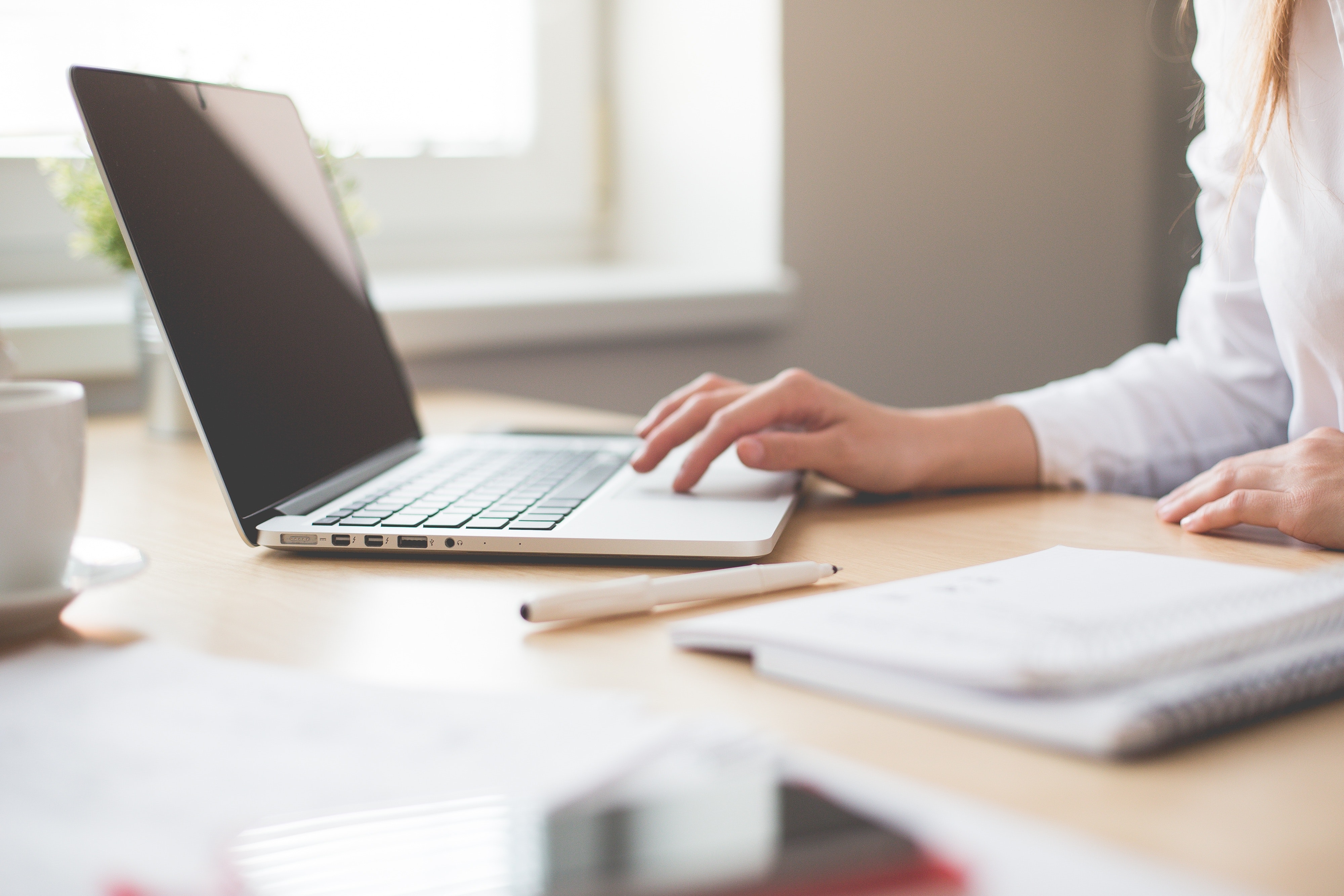 woman working on computer