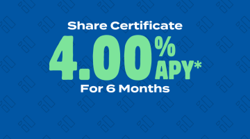 4.00 percent apy share certificate for 6 months